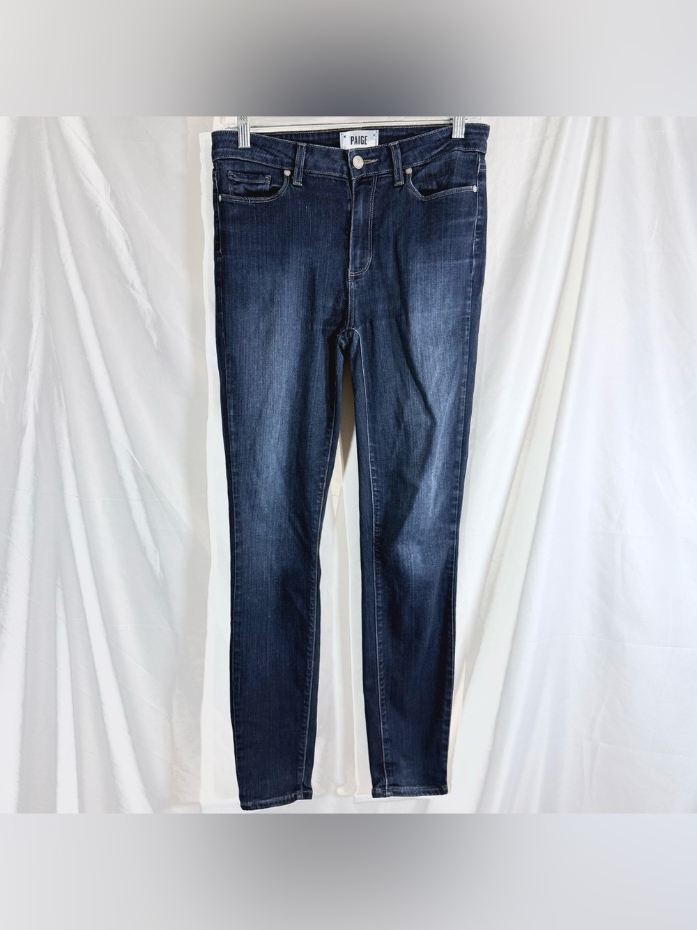 Paige "Hoxton Ultra Skinny" High Rise Dark Wash Skinny Jeans In Mona Color Sz 29 - Picture 3 of 11